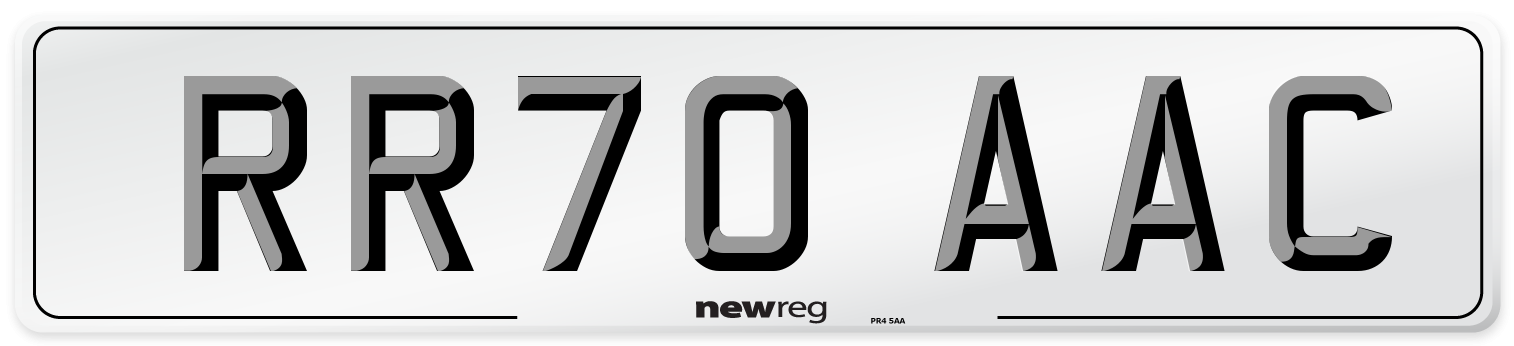 RR70 AAC Number Plate from New Reg